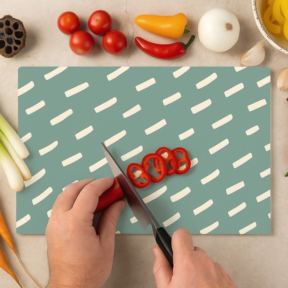8 X 11 Tempered Glass ModernPatterned Cutting Board